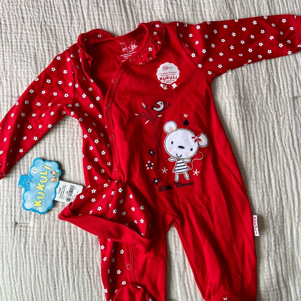RED FOOTIE WITH THE MATCHING HAT